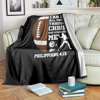 Christian Football Throw Blanket I Can Do All Things Through Christ Bible Verse - Wonder Print Shop