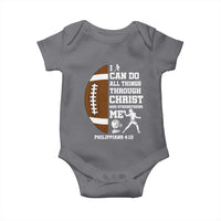 Christian Football Baby Onesie I Can Do All Things Through Christ Bible Verse - Wonder Print Shop