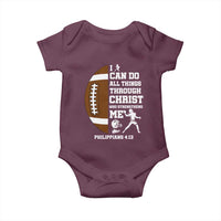 Christian Football Baby Onesie I Can Do All Things Through Christ Bible Verse - Wonder Print Shop