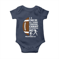 Christian Football Baby Onesie I Can Do All Things Through Christ Bible Verse - Wonder Print Shop