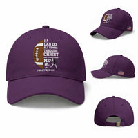 Christian Football Baseball Cap I Can Do All Things Through Christ Bible Verse