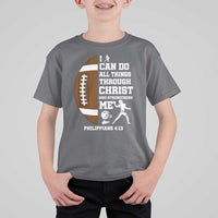 Christian Football T Shirt For Kid I Can Do All Things Through Christ Bible Verse - Wonder Print Shop