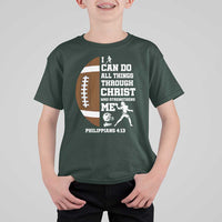 Christian Football T Shirt For Kid I Can Do All Things Through Christ Bible Verse - Wonder Print Shop