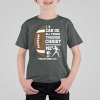 Christian Football T Shirt For Kid I Can Do All Things Through Christ Bible Verse - Wonder Print Shop