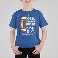 Christian Football T Shirt For Kid I Can Do All Things Through Christ Bible Verse - Wonder Print Shop