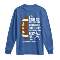 Christian Football Long Sleeve Shirt I Can Do All Things Through Christ Bible Verse - Wonder Print Shop