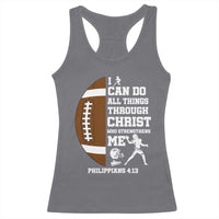 Christian Football Racerback Tank Top I Can Do All Things Through Christ Bible Verse - Wonder Print Shop