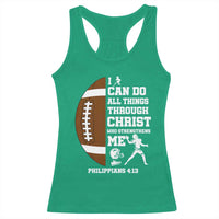 Christian Football Racerback Tank Top I Can Do All Things Through Christ Bible Verse - Wonder Print Shop