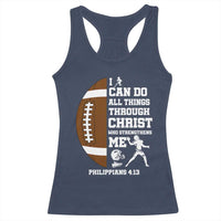 Christian Football Racerback Tank Top I Can Do All Things Through Christ Bible Verse - Wonder Print Shop