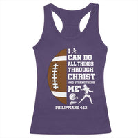 Christian Football Racerback Tank Top I Can Do All Things Through Christ Bible Verse - Wonder Print Shop