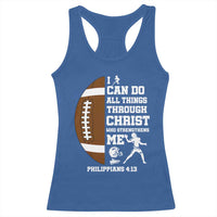Christian Football Racerback Tank Top I Can Do All Things Through Christ Bible Verse - Wonder Print Shop