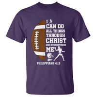 Christian Football T Shirt I Can Do All Things Through Christ Bible Verse - Wonder Print Shop