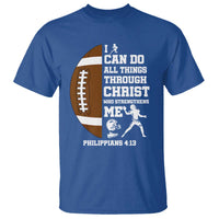 Christian Football T Shirt I Can Do All Things Through Christ Bible Verse - Wonder Print Shop