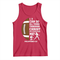 Christian Football Tank Top I Can Do All Things Through Christ Bible Verse - Wonder Print Shop