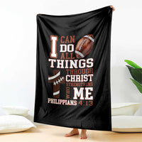 I Can Do All Things Through Christ Throw Blanket Christian Football Athlete Gift - Wonder Print Shop