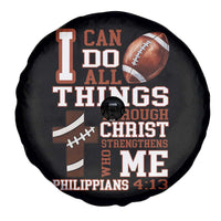 I Can Do All Things Through Christ Spare Tire Cover Christian Football Athlete Gift - Wonder Print Shop
