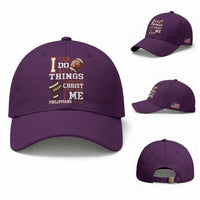 I Can Do All Things Through Christ Baseball Cap Christian Football Athlete Gift