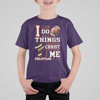 I Can Do All Things Through Christ T Shirt For Kid Christian Football Athlete Gift - Wonder Print Shop