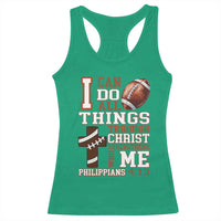 I Can Do All Things Through Christ Racerback Tank Top Christian Football Athlete Gift - Wonder Print Shop