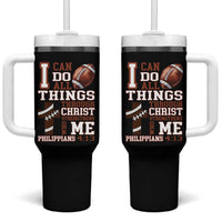 I Can Do All Things Through Christ Tumbler With Handle Christian Football Athlete Gift - Wonder Print Shop