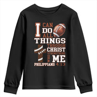 I Can Do All Things Through Christ Youth Sweatshirt Christian Football Athlete Gift - Wonder Print Shop