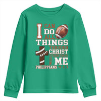 I Can Do All Things Through Christ Youth Sweatshirt Christian Football Athlete Gift - Wonder Print Shop