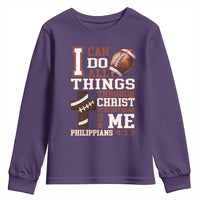 I Can Do All Things Through Christ Youth Sweatshirt Christian Football Athlete Gift - Wonder Print Shop