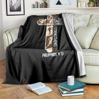 Christian Football Player Gift Throw Blanket God Gives Me Strength - Wonder Print Shop