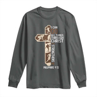 Christian Football Player Gift Long Sleeve Shirt God Gives Me Strength - Wonder Print Shop