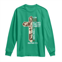 Christian Football Player Gift Long Sleeve Shirt God Gives Me Strength - Wonder Print Shop