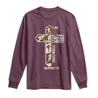 Christian Football Player Gift Long Sleeve Shirt God Gives Me Strength - Wonder Print Shop