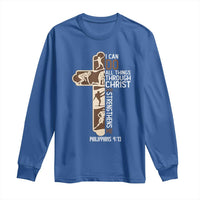 Christian Football Player Gift Long Sleeve Shirt God Gives Me Strength - Wonder Print Shop