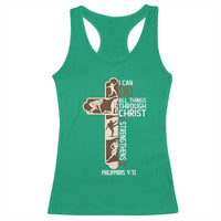 Christian Football Player Gift Racerback Tank Top God Gives Me Strength - Wonder Print Shop