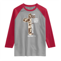 Christian Football Player Gift Raglan Shirt God Gives Me Strength - Wonder Print Shop