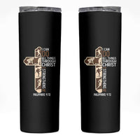 Christian Football Player Gift Skinny Tumbler God Gives Me Strength - Wonder Print Shop