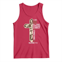Christian Football Player Gift Tank Top God Gives Me Strength - Wonder Print Shop