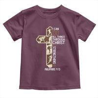 Christian Football Player Gift Toddler T Shirt God Gives Me Strength - Wonder Print Shop