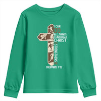 Christian Football Player Gift Youth Sweatshirt God Gives Me Strength - Wonder Print Shop