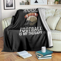 Jesus Is My Savior Football Is My Therapy Throw Blanket Christian Football Lover - Wonder Print Shop