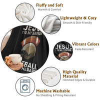 Jesus Is My Savior Football Is My Therapy Throw Blanket Christian Football Lover - Wonder Print Shop