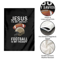 Jesus Is My Savior Football Is My Therapy Garden Flag Christian Football Lover - Wonder Print Shop