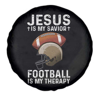 Jesus Is My Savior Football Is My Therapy Spare Tire Cover Christian Football Lover - Wonder Print Shop