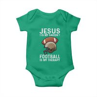 Jesus Is My Savior Football Is My Therapy Baby Onesie Christian Football Lover - Wonder Print Shop