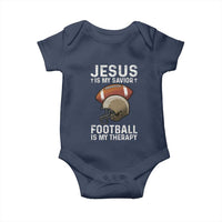 Jesus Is My Savior Football Is My Therapy Baby Onesie Christian Football Lover - Wonder Print Shop