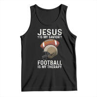 Jesus Is My Savior Football Is My Therapy Tank Top Christian Football Lover - Wonder Print Shop