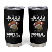 Jesus Is My Savior Football Is My Therapy Tumbler Cup Christian Football Lover - Wonder Print Shop