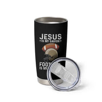 Jesus Is My Savior Football Is My Therapy Tumbler Cup Christian Football Lover - Wonder Print Shop