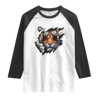 Funny Bengal Tiger Raglan Shirt Football Lover Gift - Wonder Print Shop