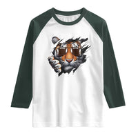 Funny Bengal Tiger Raglan Shirt Football Lover Gift - Wonder Print Shop
