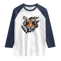 Funny Bengal Tiger Raglan Shirt Football Lover Gift - Wonder Print Shop